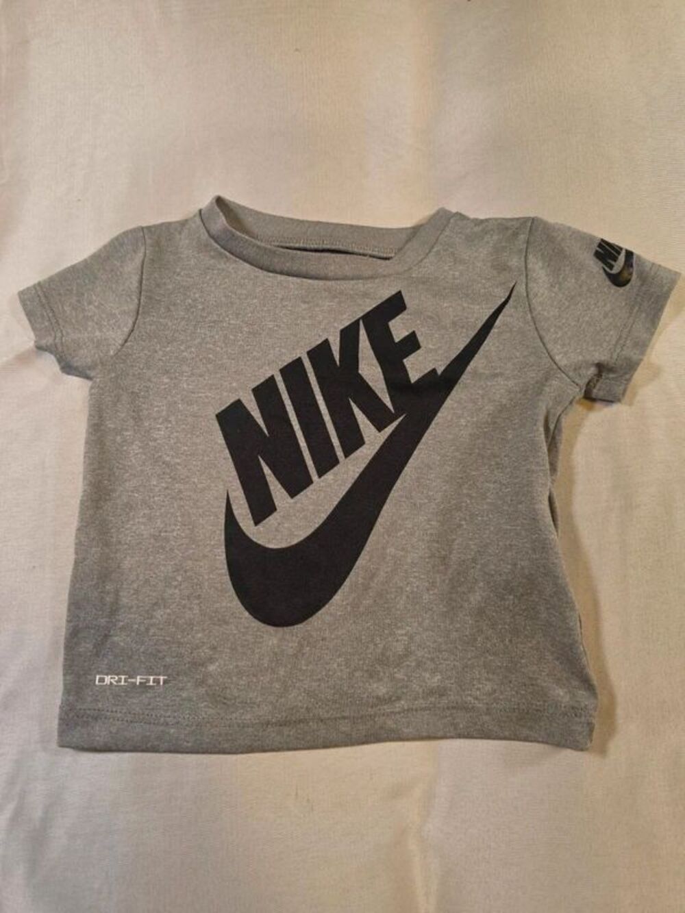Nike Baby Boys Heather Grey Big Logo Dri-FIT T-Shirt - Size 12M